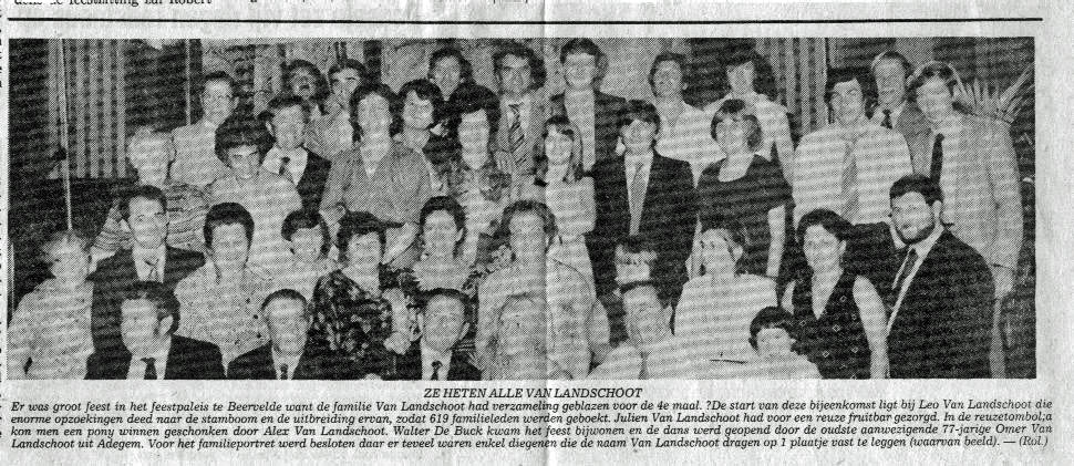 Van Landschoot familiebijeenkomst in Beervelde (1973)