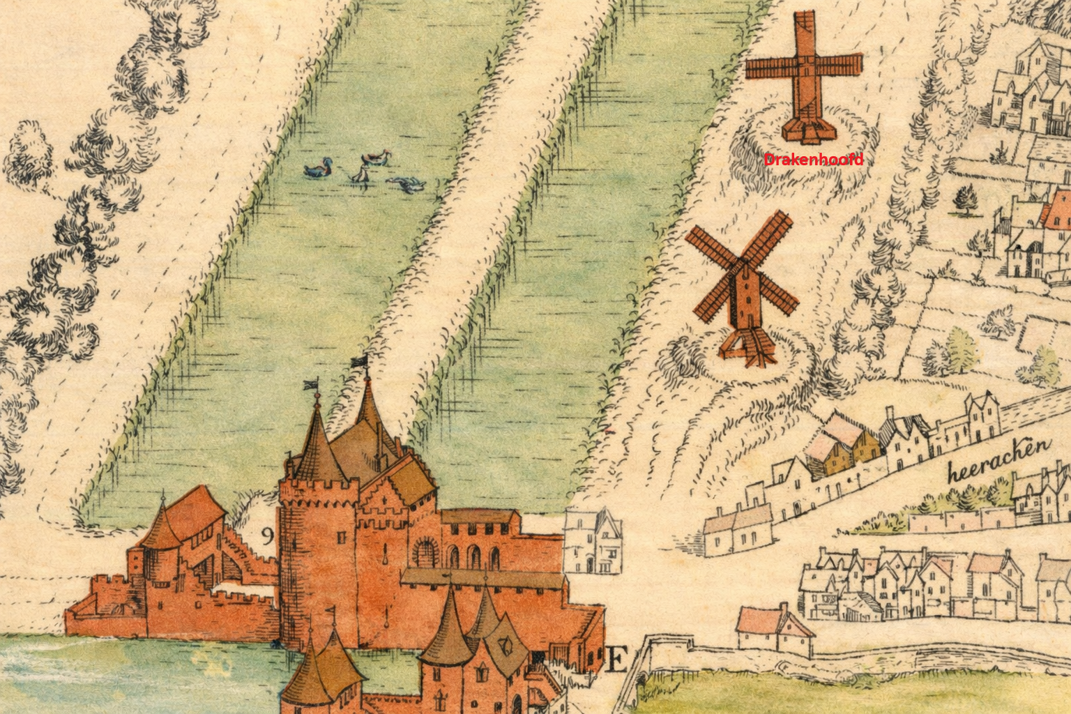 Drakenhoofd-molen nabij de Dampoort te Brugge