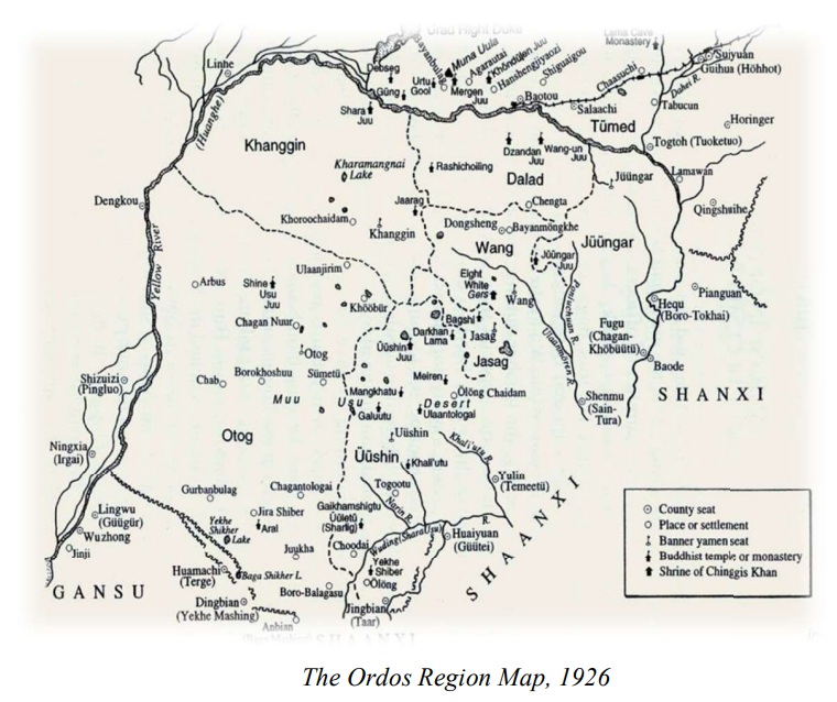 Ordos Region Map, 1926