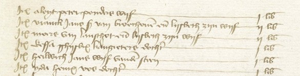 Vermelding Moers van Landschot en Lijsbiet in 1458-1459
