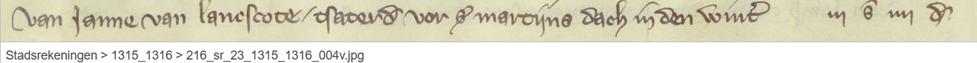 Jan van Lanscote als poorter van Brugge, 1317