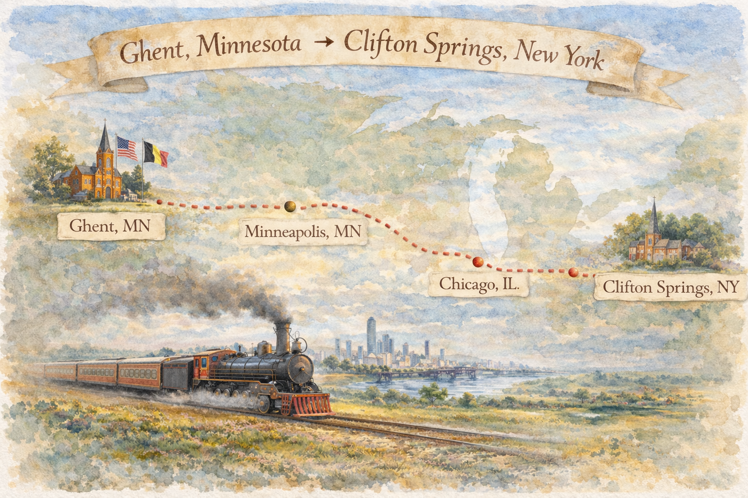 Clifton Springs, New York — emigrantenbrief van Pieter Timmerman