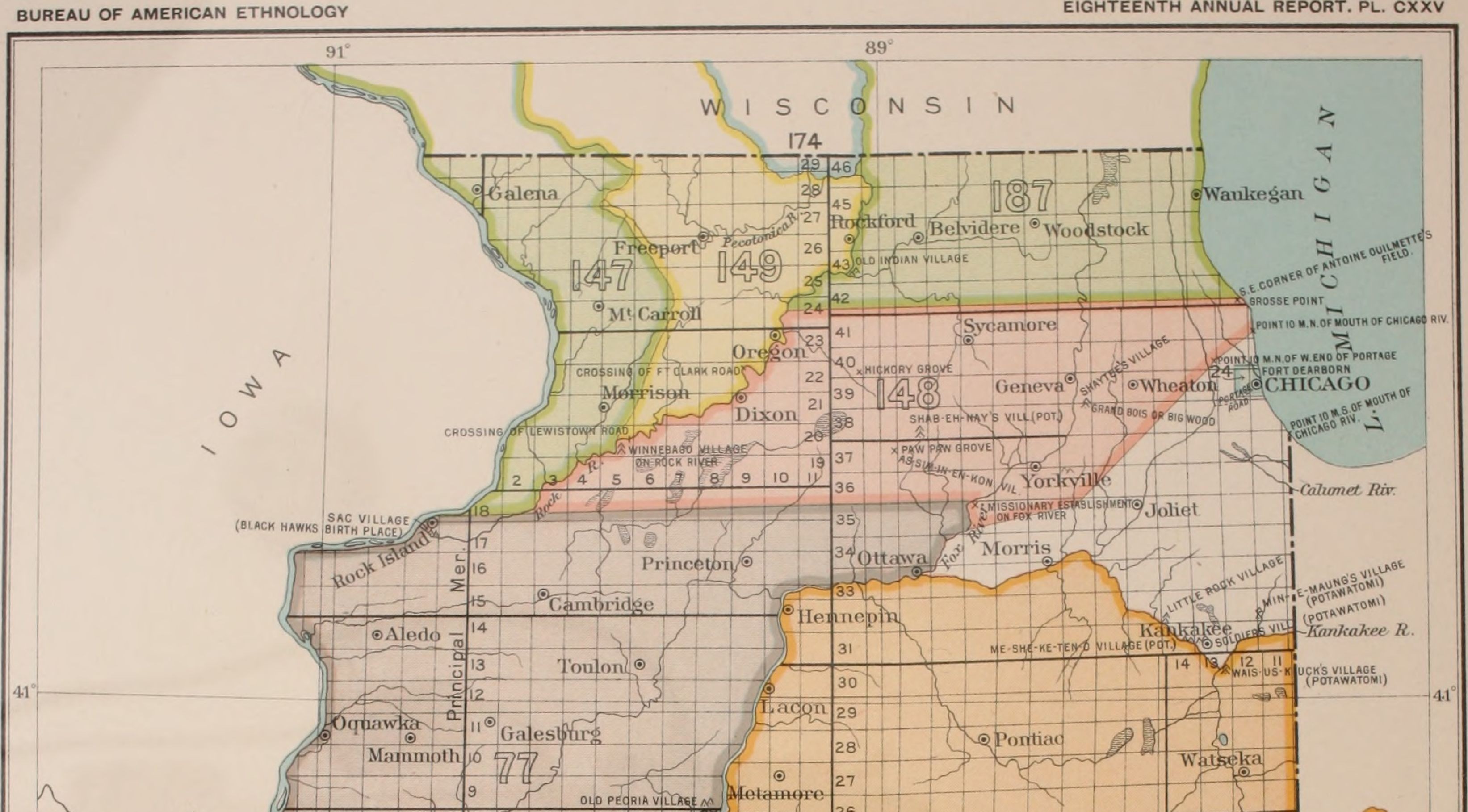 1865 Illinois State Census map