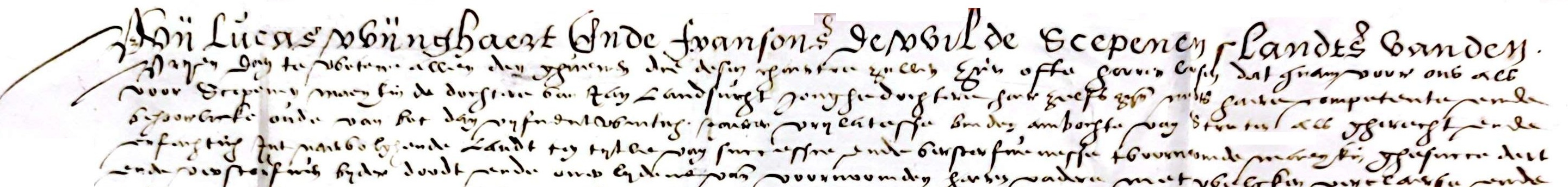 Akte van Maeykin Landsocht over de hofstede de Legghe te Sint-Andries, 1606