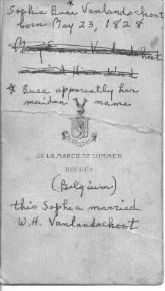 Reverse of the photograph with a later handwritten family identification