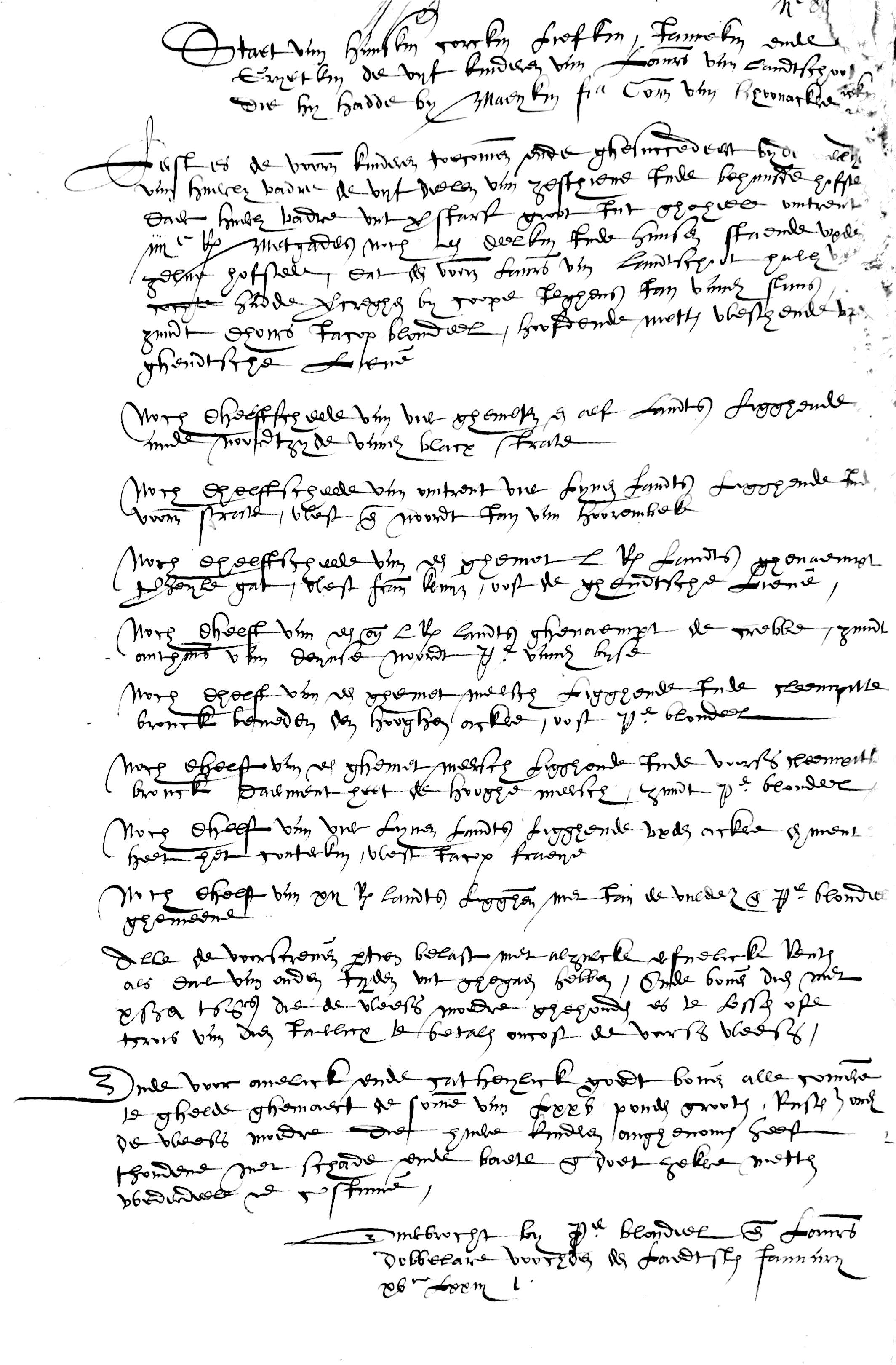 Weesakte Eeklo 1573 van de vijf kinderen van Laurens van Landschoot